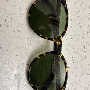 Tortoise Shell Sunglasses with Green Lenses